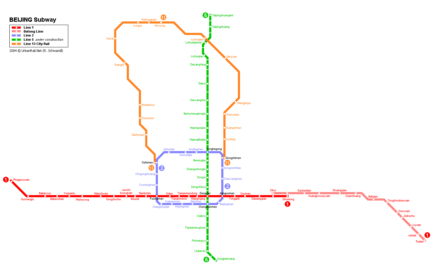 схема метро в пекине