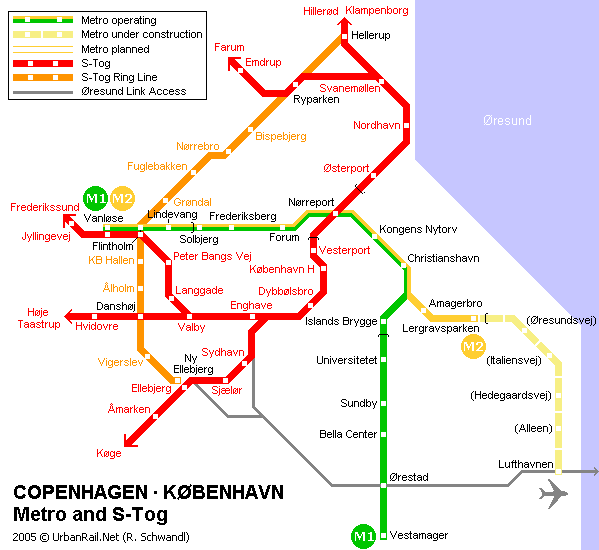 схема метро копенгагена