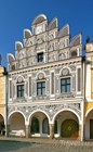 Telc - a house with renaissance sgraffito on main square - Czech REpublic