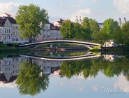 Вид на Троицкое предместье и мост через реку Свислоч