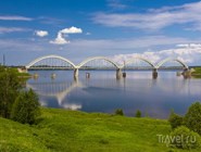 Мост через Волгу рядом с Рыбинском