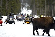 Туристы на снегоходах в Йеллоустоне // AP / Craig Moore