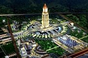 Часы установлены на башне в городском парке. // 2point6billion.com
