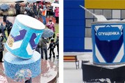 Памятник в Рогачеве (слева) и Сургуте (справа). // Travel.ru